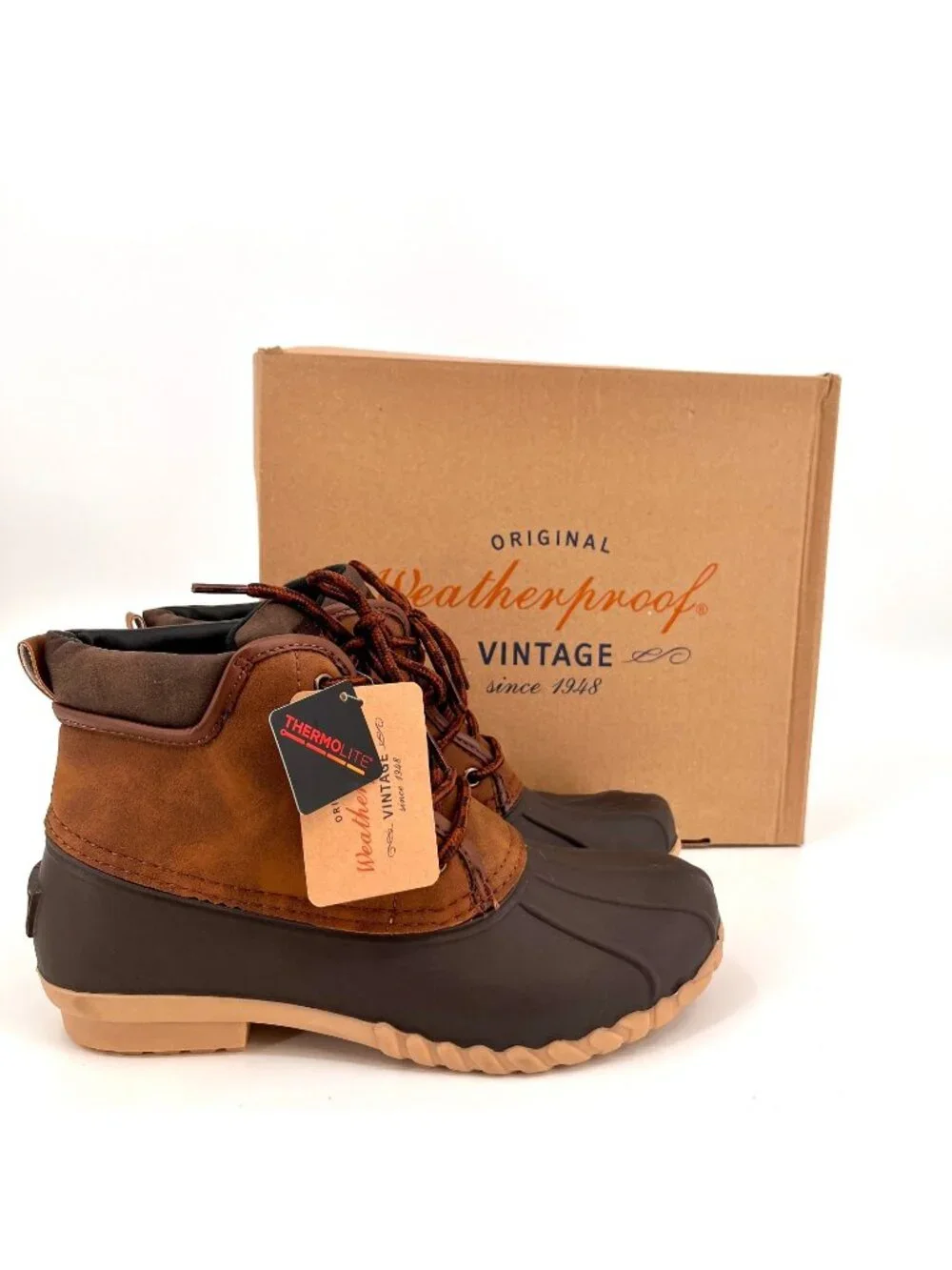 Weatherproof Vintage Men's Aidan Duck Boots Size 8 Tan New In Box
